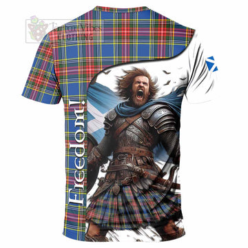 Bethune Crest Tartan T-Shirt Inspired by the Freedom of Scottish Warrior