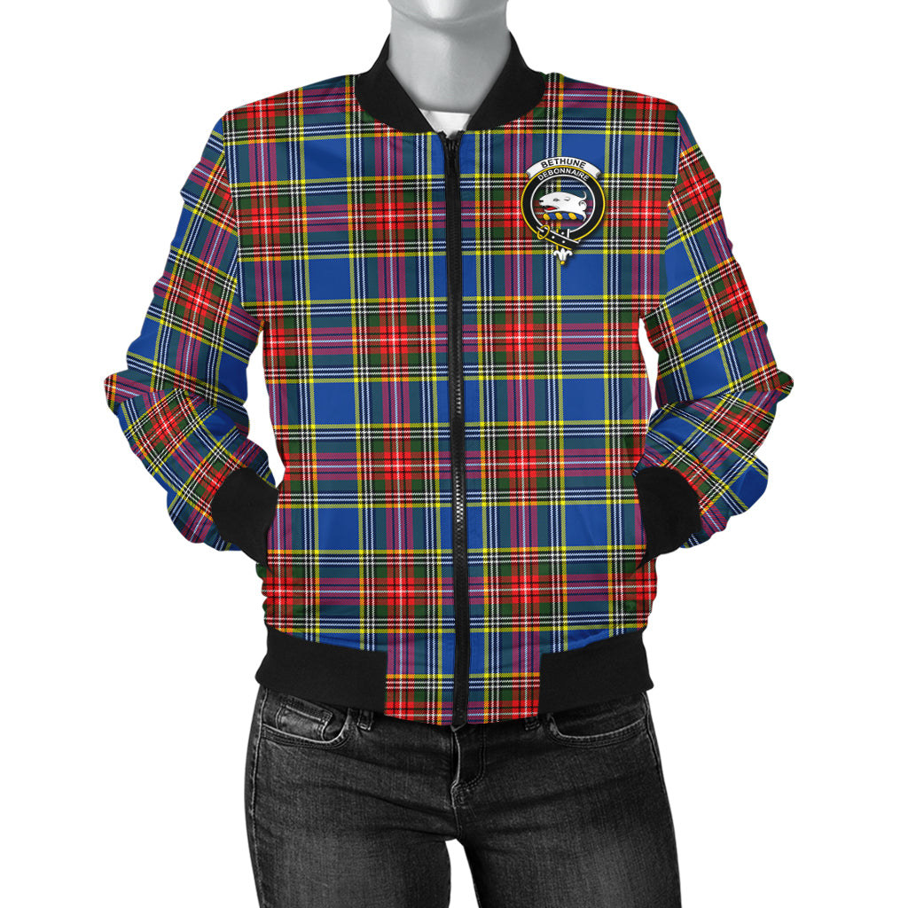 Bethune Tartan Bomber Jacket with Family Crest - Tartanvibesclothing