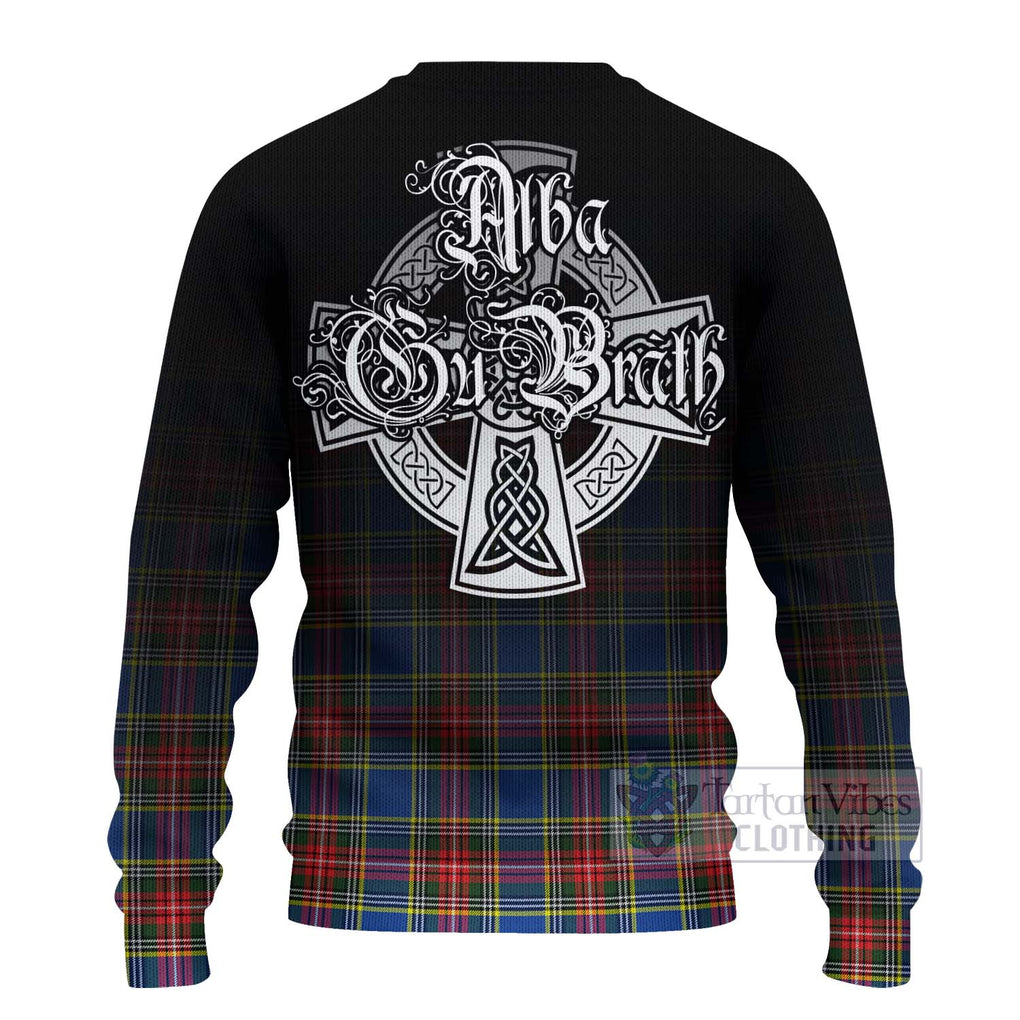 Tartan Vibes Clothing Bethune Tartan Knitted Sweater Featuring Alba Gu Brath Family Crest Celtic Inspired