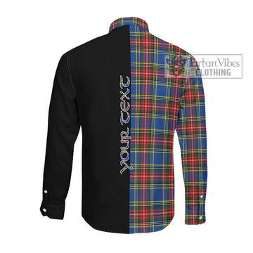 Bethune Tartan Long Sleeve Button Shirt with Family Crest and Half Of Me Style