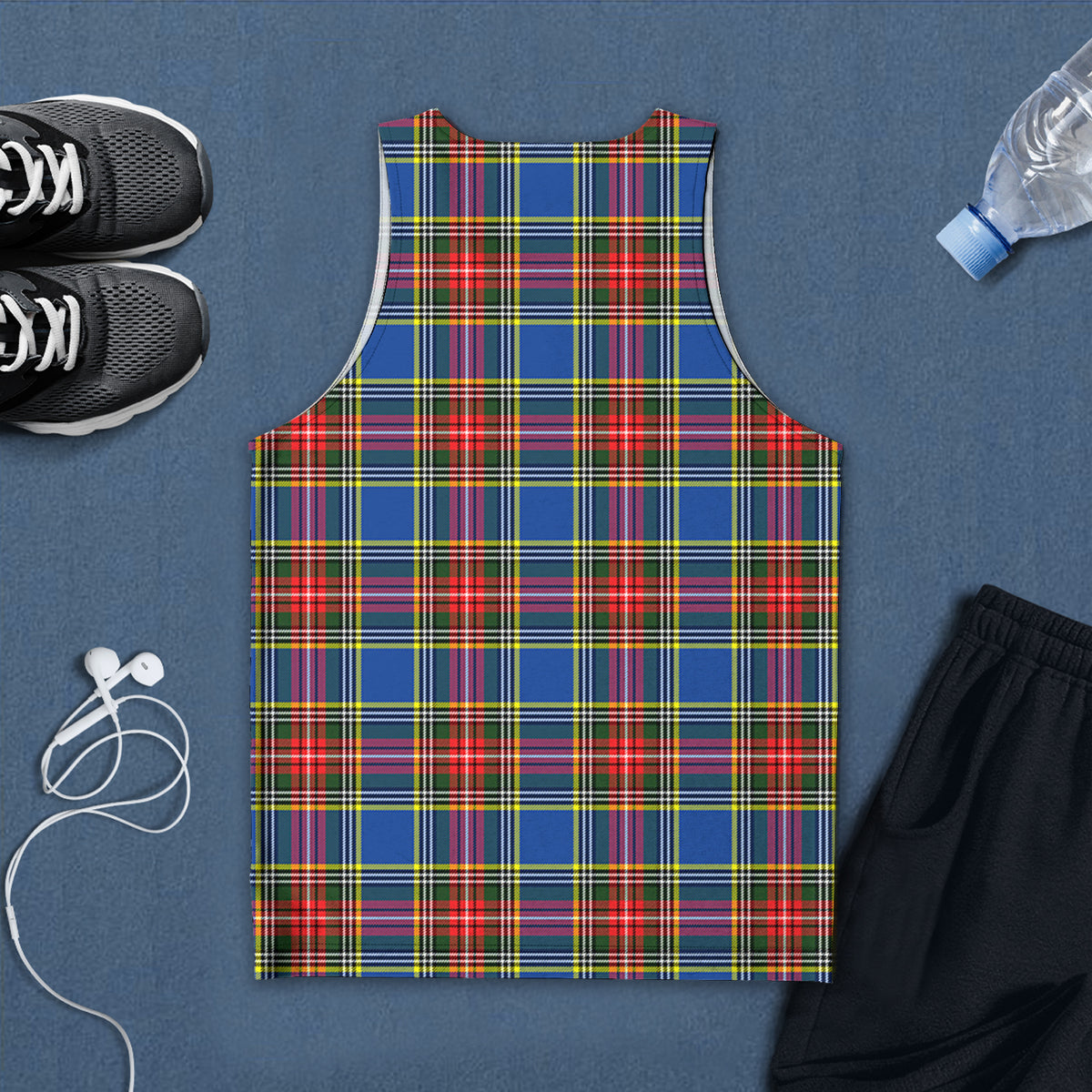 Bethune Tartan Mens Tank Top with Family Crest - Tartan Vibes Clothing