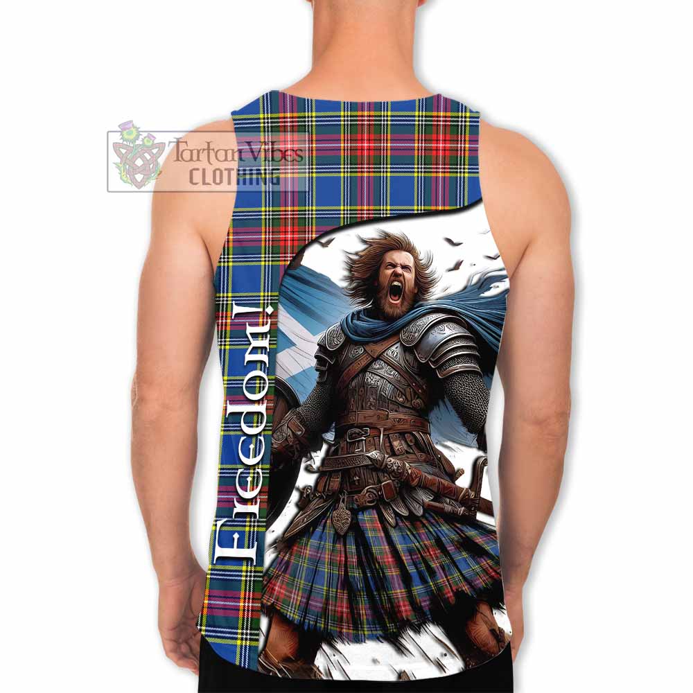 Tartan Vibes Clothing Bethune Crest Tartan Men's Tank Top Inspired by the Freedom of Scottish Warrior