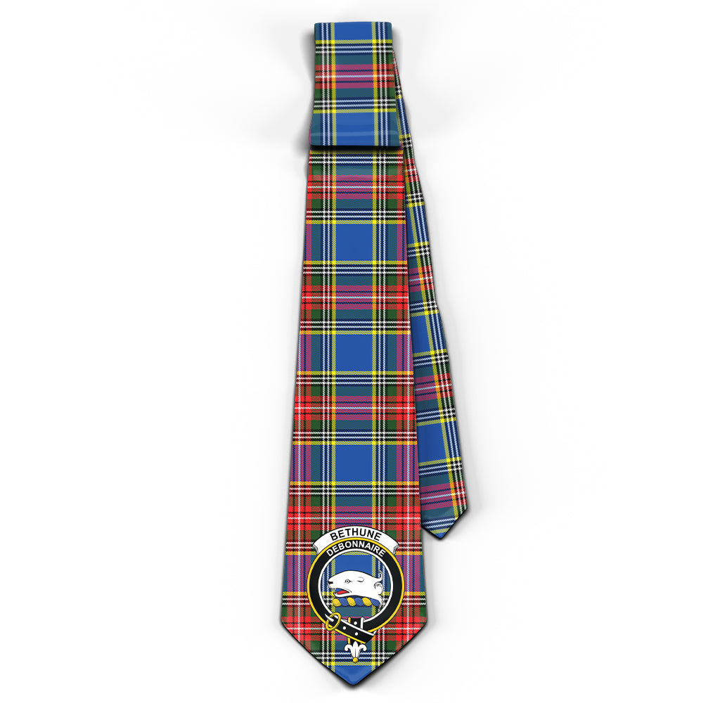 Bethune Tartan Classic Necktie with Family Crest - Tartan Vibes Clothing