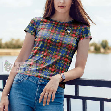 Bethune Tartan Cotton T-Shirt with Family Crest