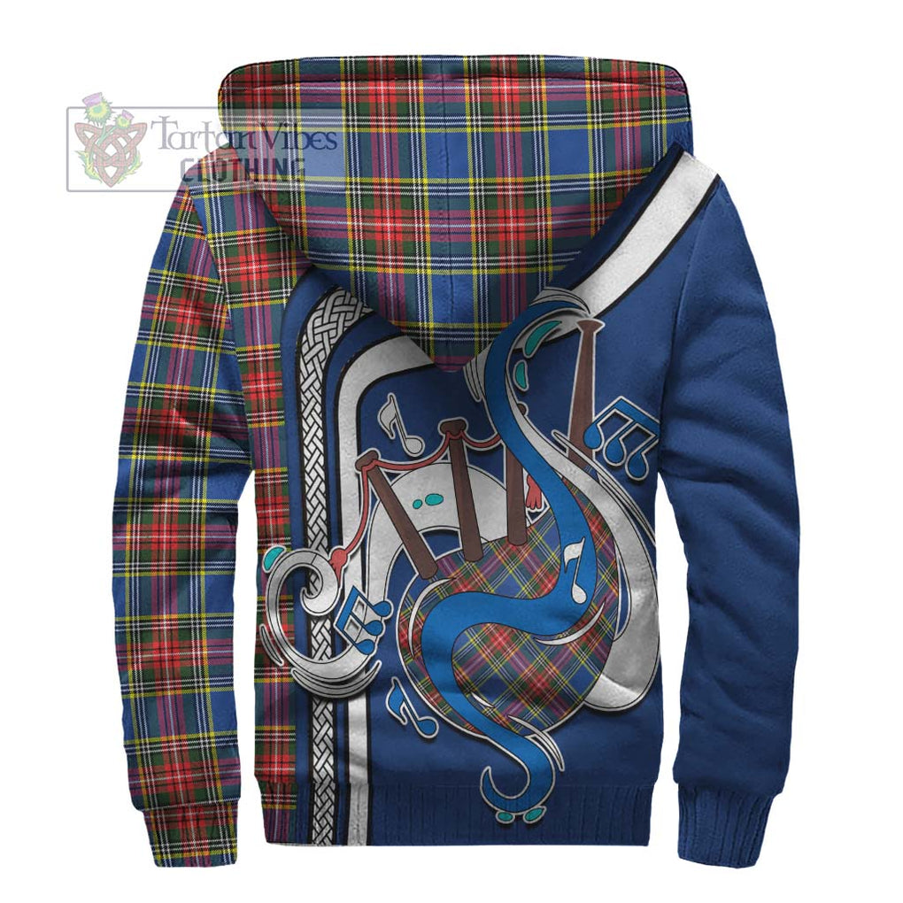 Bethune Tartan Sherpa Hoodie with Epic Bagpipe Style - Tartanvibesclothing Shop