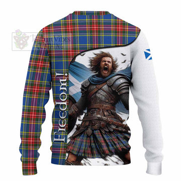 Bethune Crest Tartan Knitted Sweater Inspired by the Freedom of Scottish Warrior