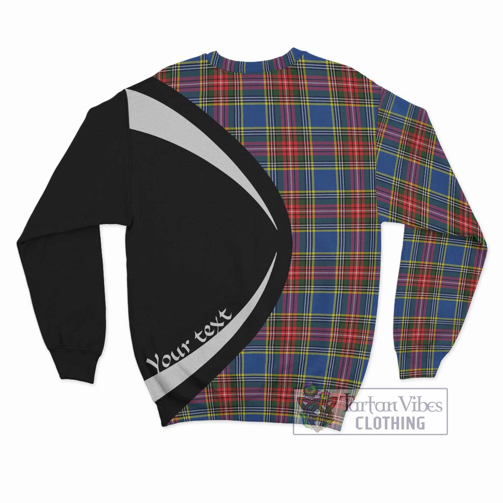 Bethune Tartan Sweatshirt with Family Crest Circle Style - Tartan Vibes Clothing