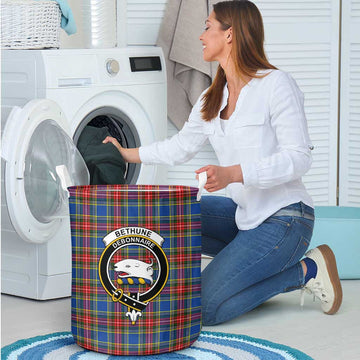 Bethune Tartan Laundry Basket with Family Crest