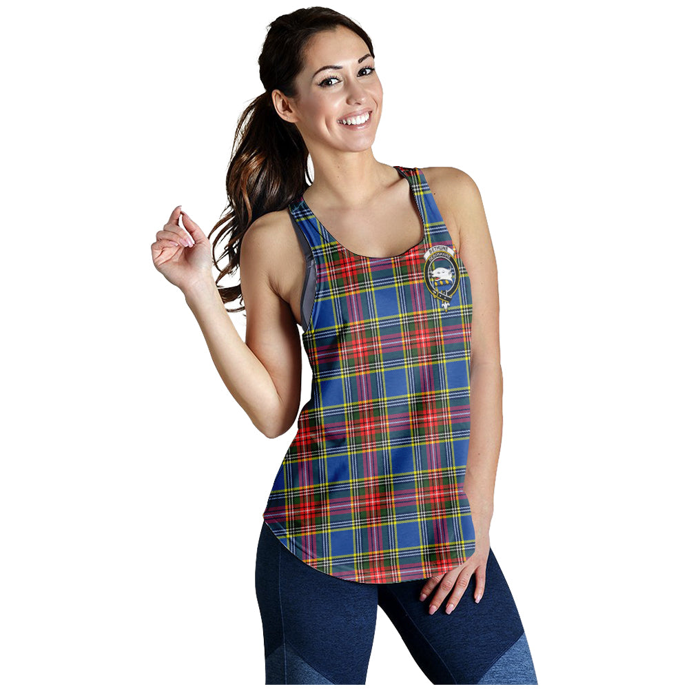 Bethune Tartan Women Racerback Tanks with Family Crest - Tartanvibesclothing