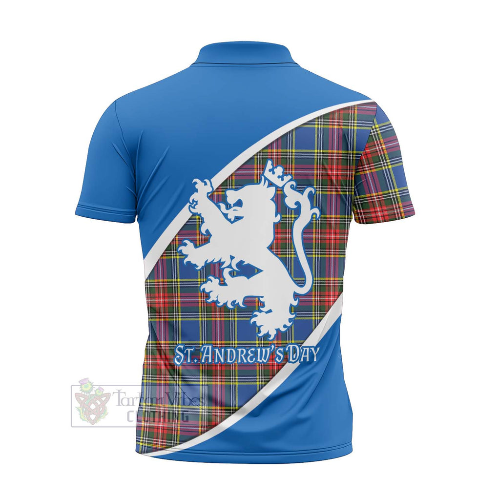 Tartan Vibes Clothing Bethune Family Crest Tartan Zipper Polo Shirt Celebrate Saint Andrew's Day in Style