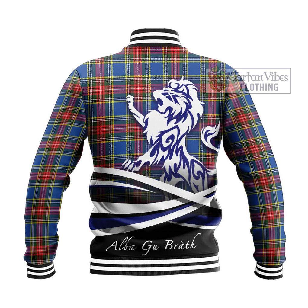 Bethune Tartan Baseball Jacket with Alba Gu Brath Regal Lion Emblem - Tartan Vibes Clothing