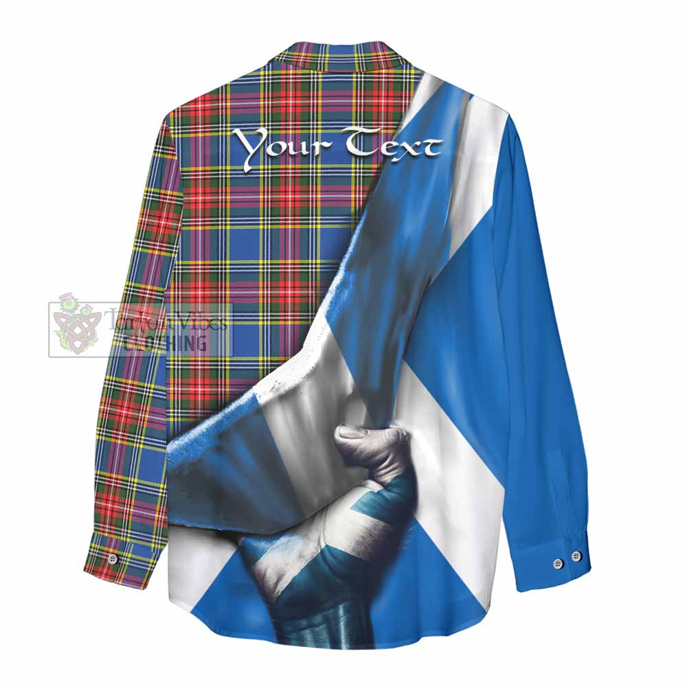 Tartan Vibes Clothing Bethune Tartan Women's Casual Shirt with Family Crest Scotland Patriotic Style