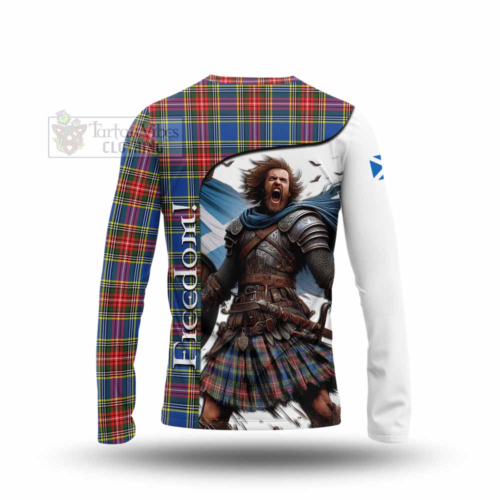 Tartan Vibes Clothing Bethune Crest Tartan Long Sleeve T-Shirt Inspired by the Freedom of Scottish Warrior