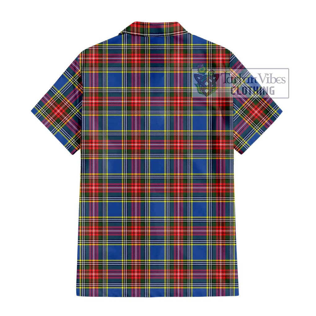 Bethune Tartan Short Sleeve Button Shirt with Family Crest DNA In Me Style - Tartanvibesclothing Shop