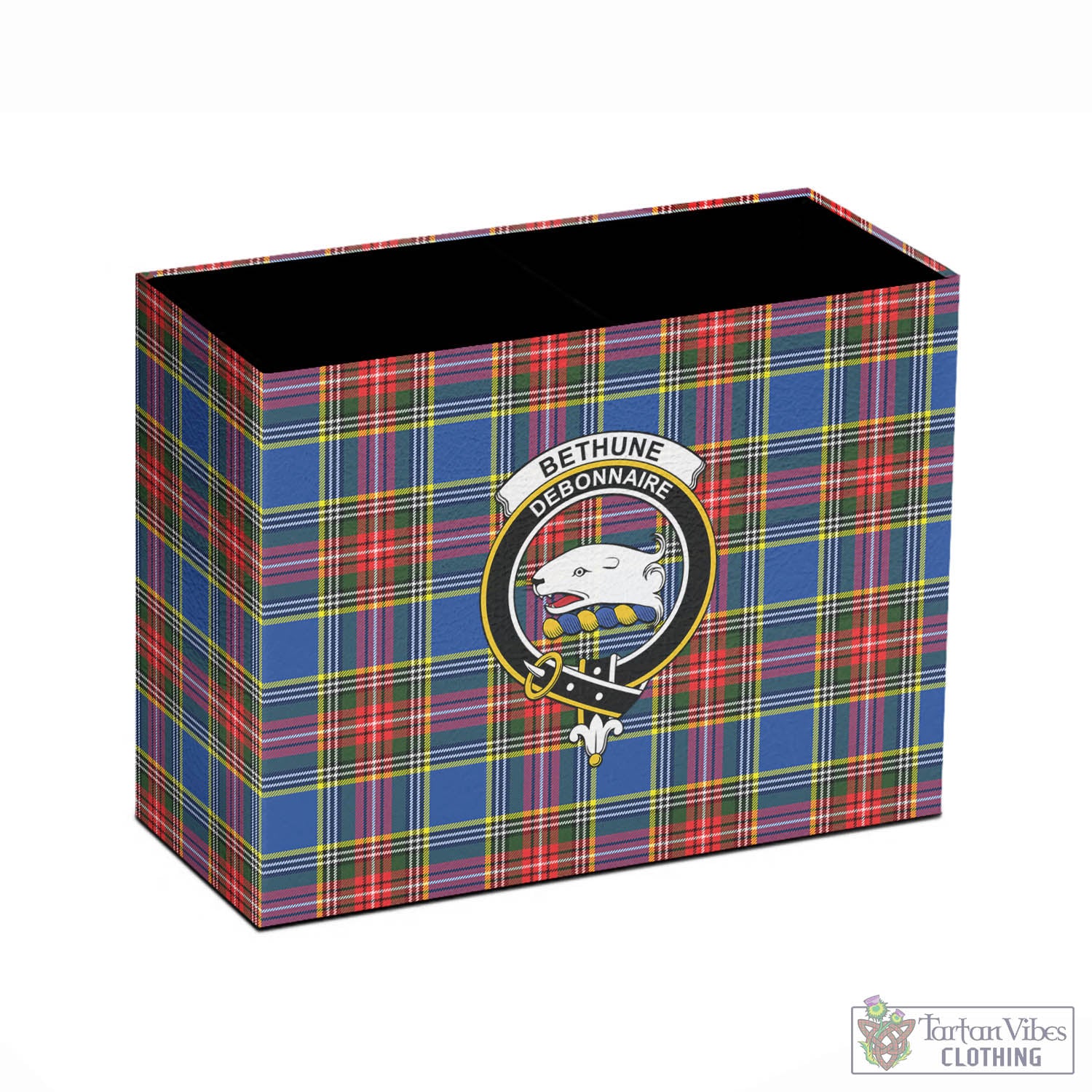 Tartan Vibes Clothing Bethune Tartan Pen Holder with Family Crest