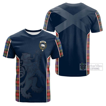 Bethune Tartan Cotton T-shirt with Family Crest and Lion Rampant Vibes Sport Style