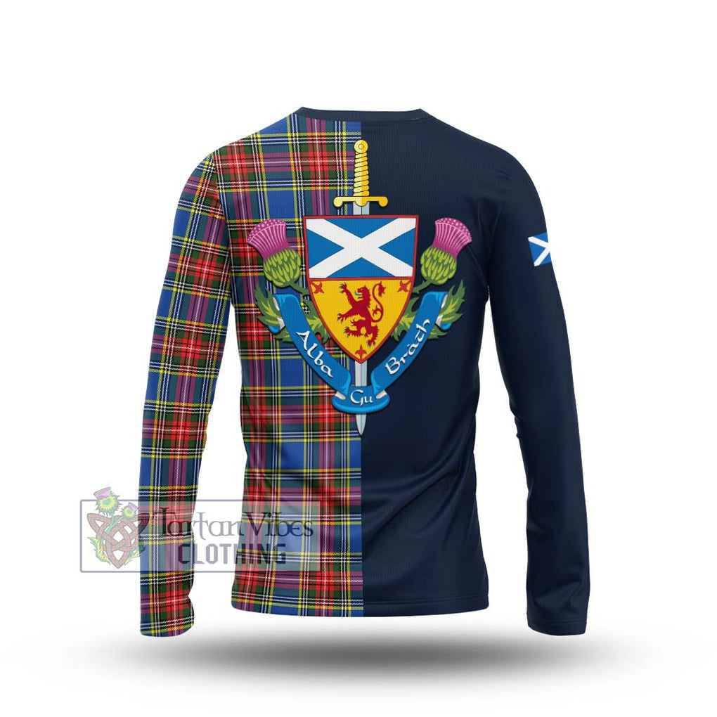 Tartan Vibes Clothing Bethune Tartan Long Sleeve T-Shirt with Scottish Lion Royal Arm Half Style