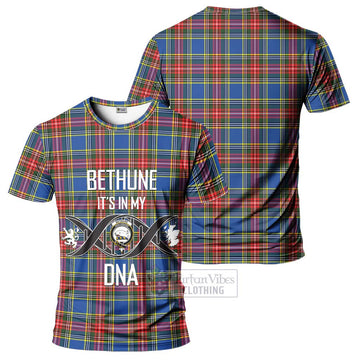 Bethune Tartan T-Shirt with Family Crest DNA In Me Style