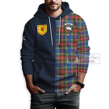 Bethune Tartan Hoodie Alba with Scottish Lion Royal Arm Half Style