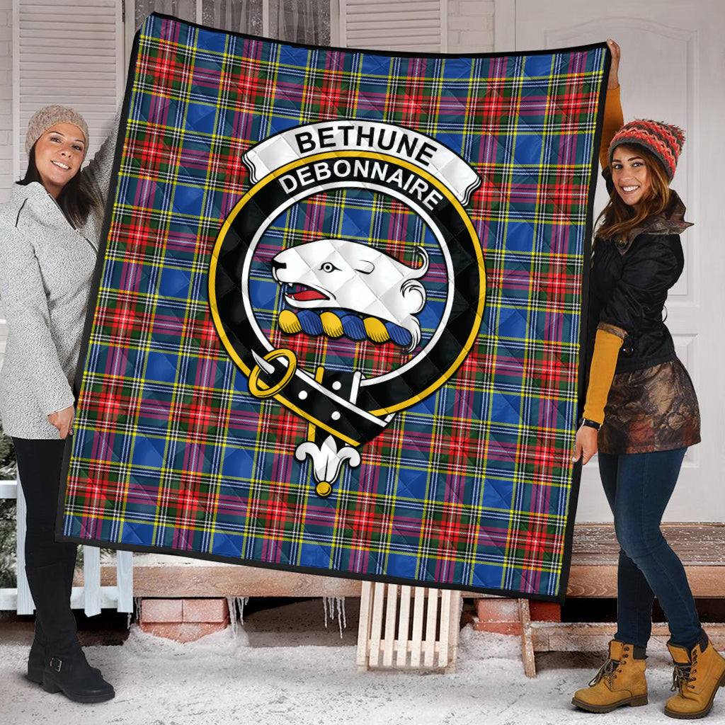 Bethune Tartan Quilt with Family Crest - Tartanvibesclothing