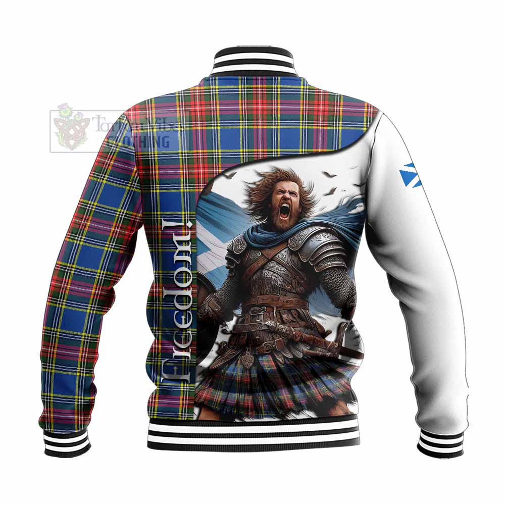 Tartan Vibes Clothing Bethune Crest Tartan Baseball Jacket Inspired by the Freedom of Scottish Warrior