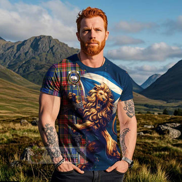 Bethune Tartan Family Crest T-Shirt with Scottish Majestic Lion