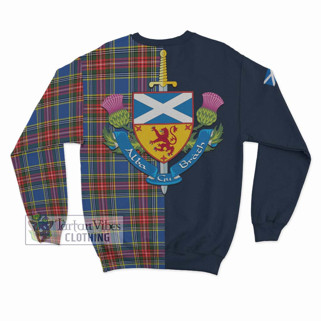 Tartan Vibes Clothing Bethune Tartan Sweatshirt with Scottish Lion Royal Arm Half Style