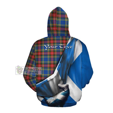 Bethune Tartan Cotton Hoodie with Family Crest Scotland Patriotic Style