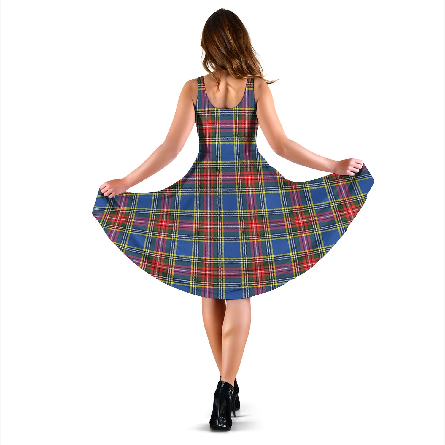 Bethune Tartan Sleeveless Midi Womens Dress - Tartanvibesclothing