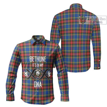 Bethune Tartan Long Sleeve Button Shirt with Family Crest DNA In Me Style