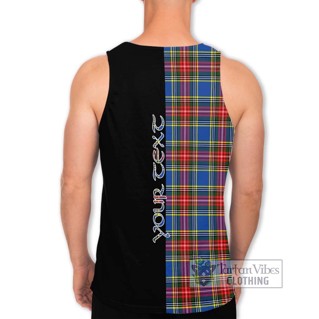 Bethune Tartan Men's Tank Top with Family Crest and Half Of Me Style - Tartanvibesclothing Shop