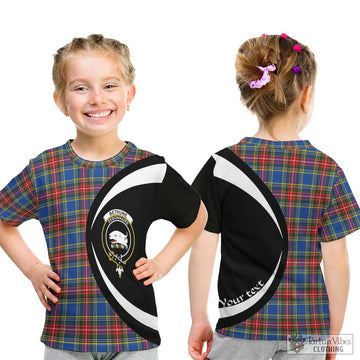 Bethune Tartan Kid T-Shirt with Family Crest Circle Style