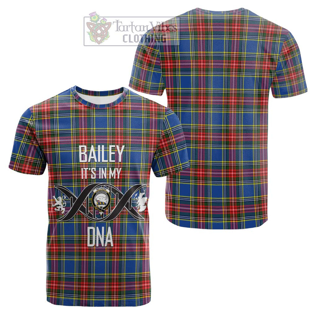 Tartan Vibes Clothing Bethune Tartan Cotton T-shirt with Family Crest DNA In Me Style