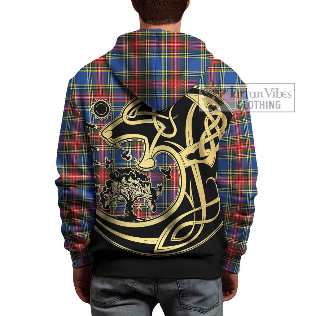 Bethune Tartan Hoodie with Family Crest Celtic Wolf Style - Tartan Vibes Clothing