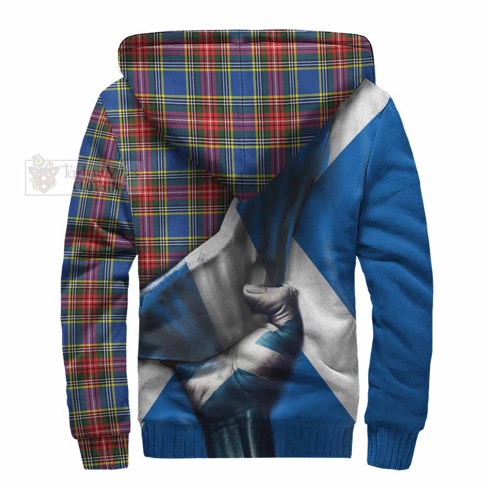 Tartan Vibes Clothing Bethune Tartan Sherpa Hoodie with Family Crest Scotland Patriotic Style