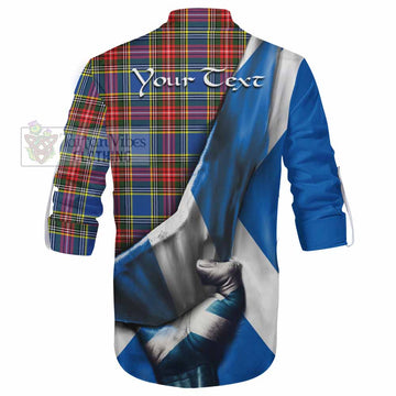 Bethune Tartan Ghillie Kilt Shirt with Family Crest Scotland Patriotic Style