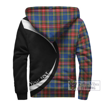 Bethune Tartan Sherpa Hoodie with Family Crest Circle Style