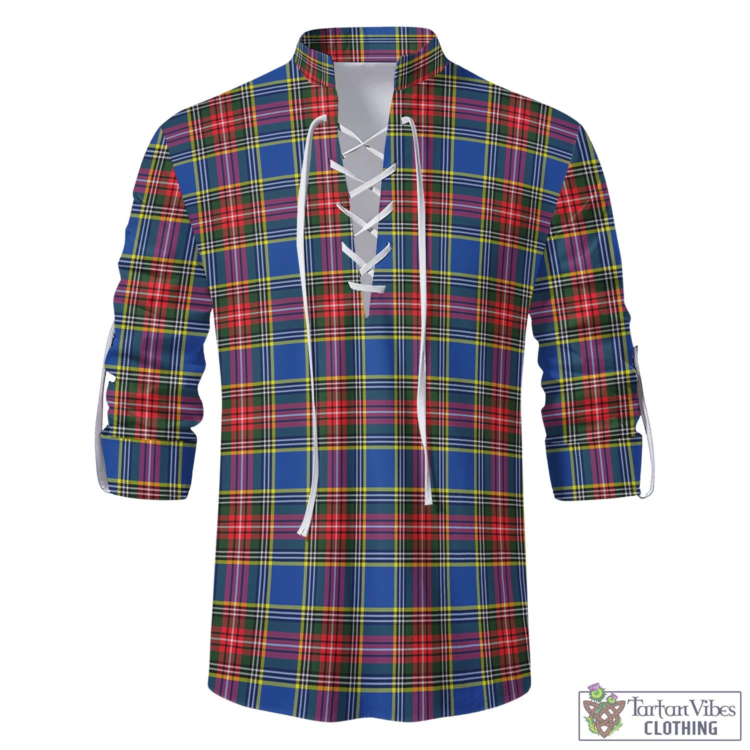 Bethune Tartan Men's Scottish Traditional Jacobite Ghillie Kilt Shirt - Tartan Vibes Clothing