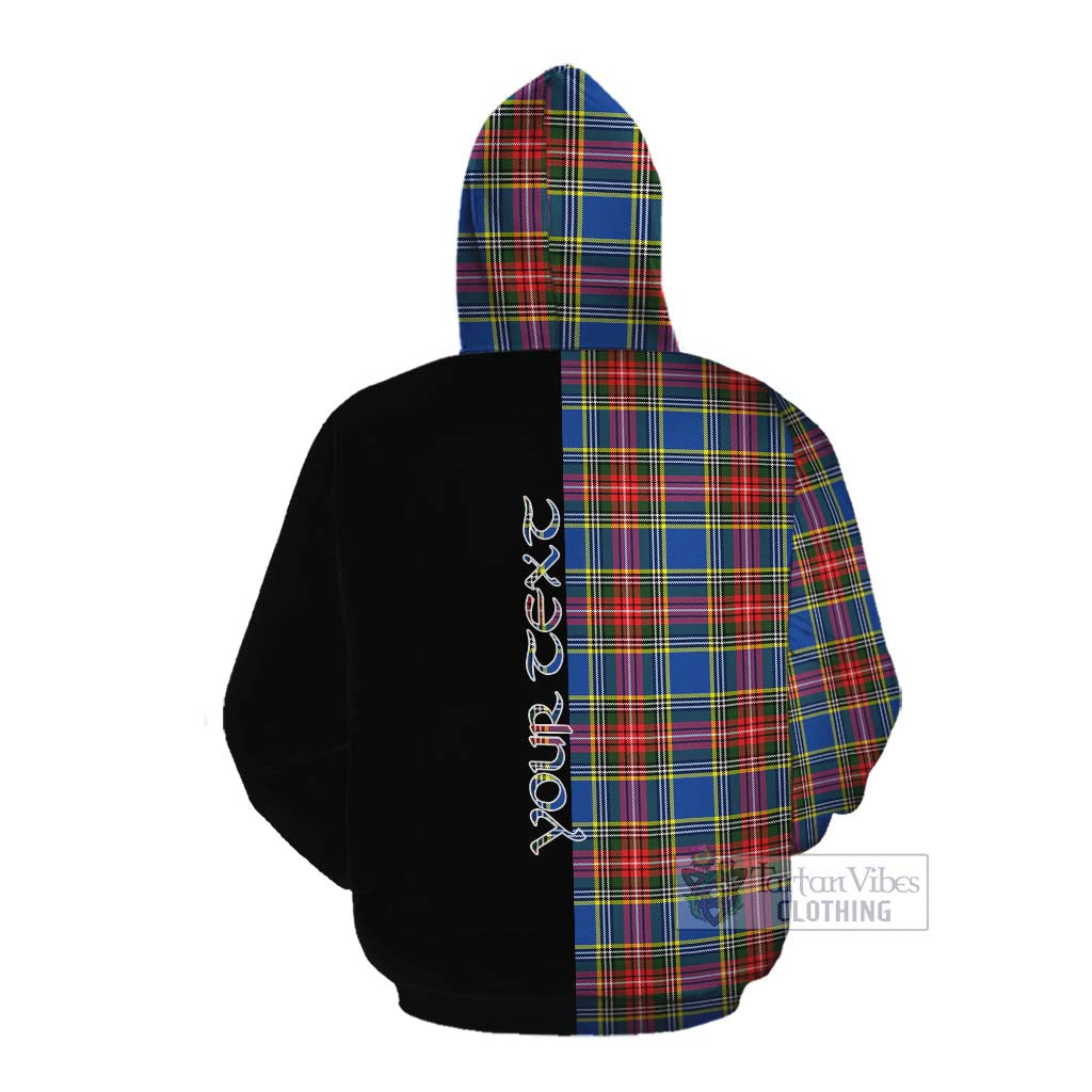 Tartan Vibes Clothing Bethune Tartan Cotton Hoodie with Family Crest and Half Of Me Style