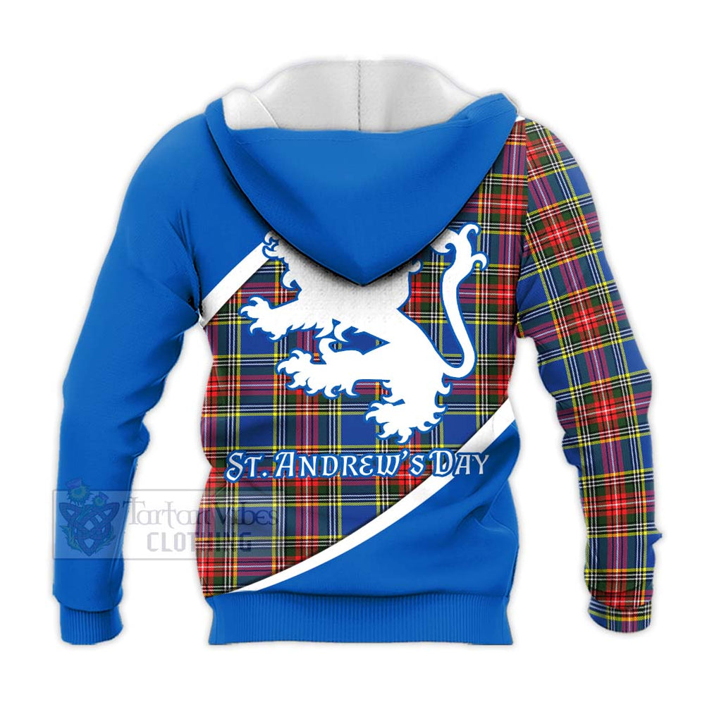 Tartan Vibes Clothing Bethune Family Crest Tartan Knitted Hoodie Celebrate Saint Andrew's Day in Style