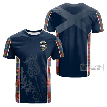 Bethune Tartan Cotton T-shirt with Family Crest and Scottish Thistle Vibes Sport Style