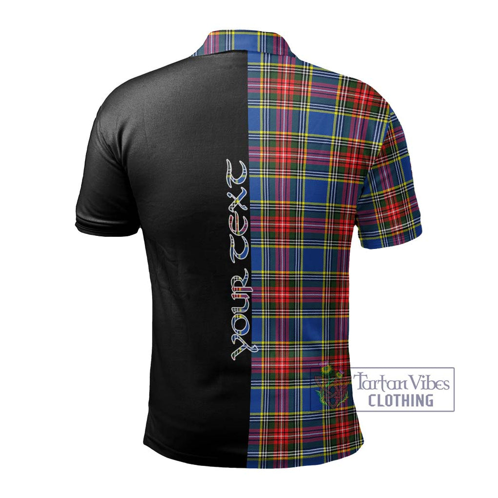 Bethune Tartan Polo Shirt with Family Crest and Half Of Me Style - Tartanvibesclothing Shop