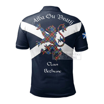 Bethune Tartan Lion Rampant Polo Shirt Proudly Display Your Heritage with Alba Gu Brath and Clan Name