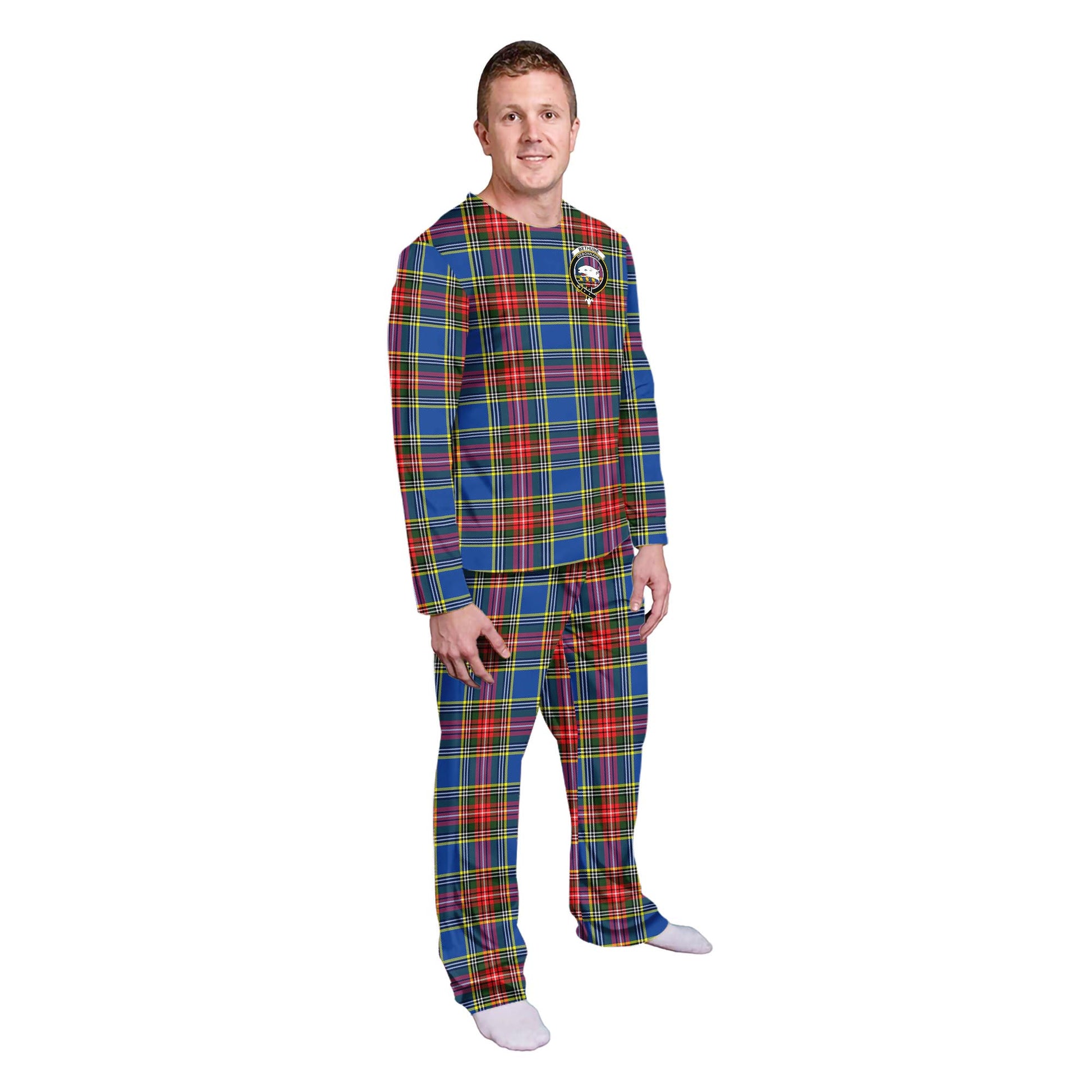 Bethune Tartan Pajamas Family Set with Family Crest - Tartan Vibes Clothing