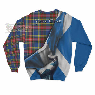 Bethune Tartan Sweatshirt with Family Crest Scotland Patriotic Style