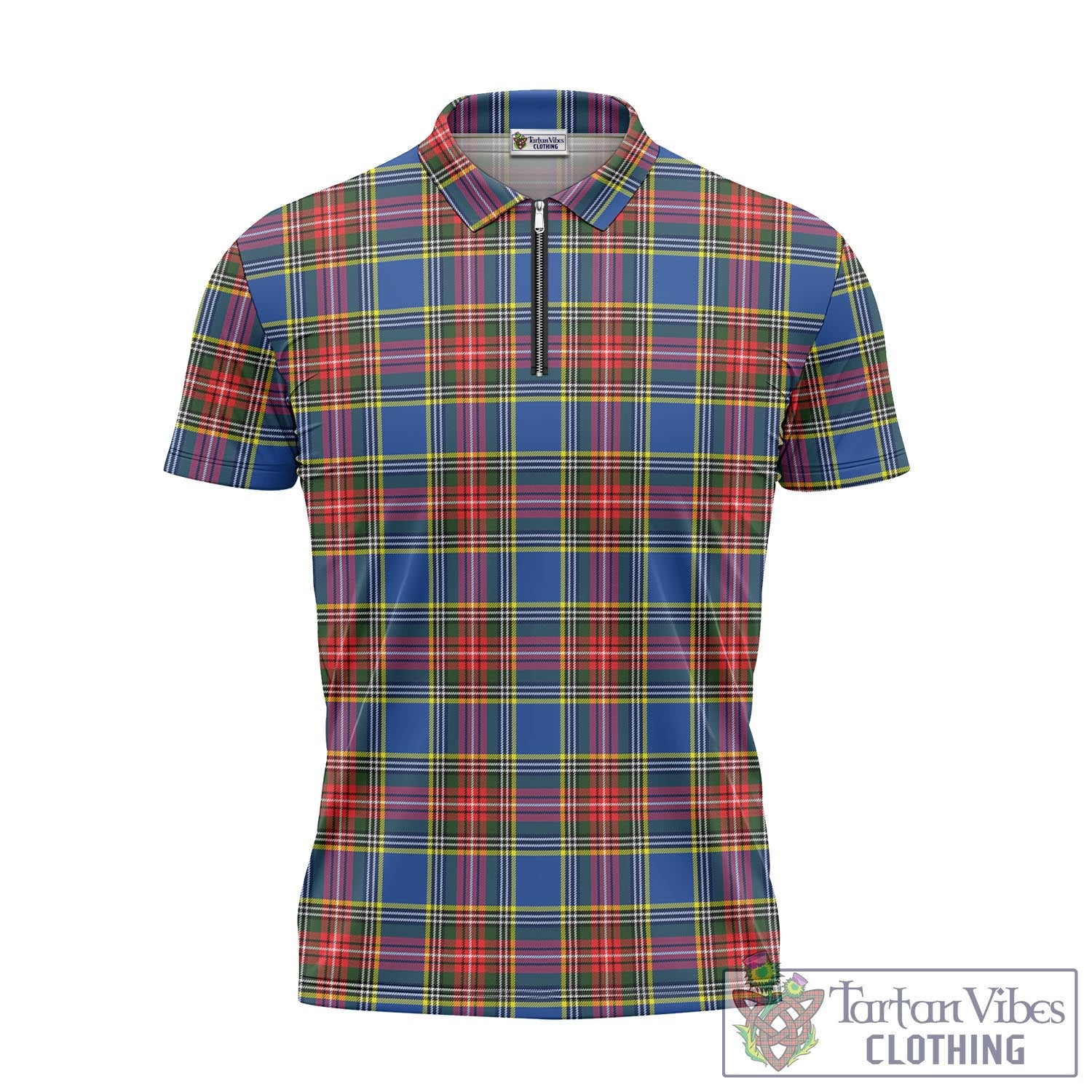 Tartan Vibes Clothing Bethune Tartan Zipper Polo Shirt