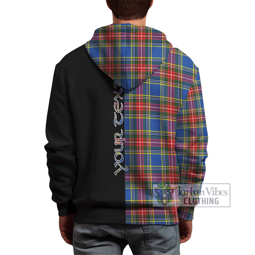 Bethune Tartan Hoodie with Family Crest and Half Of Me Style - Tartanvibesclothing Shop