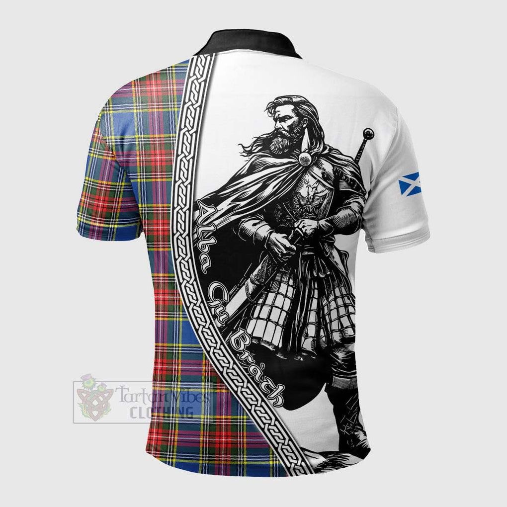 Tartan Vibes Clothing Bethune Tartan Clan Crest Polo Shirt with Highlander Warrior Celtic Style