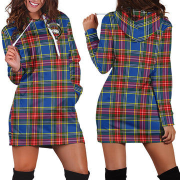 Bethune Tartan Hoodie Dress with Family Crest