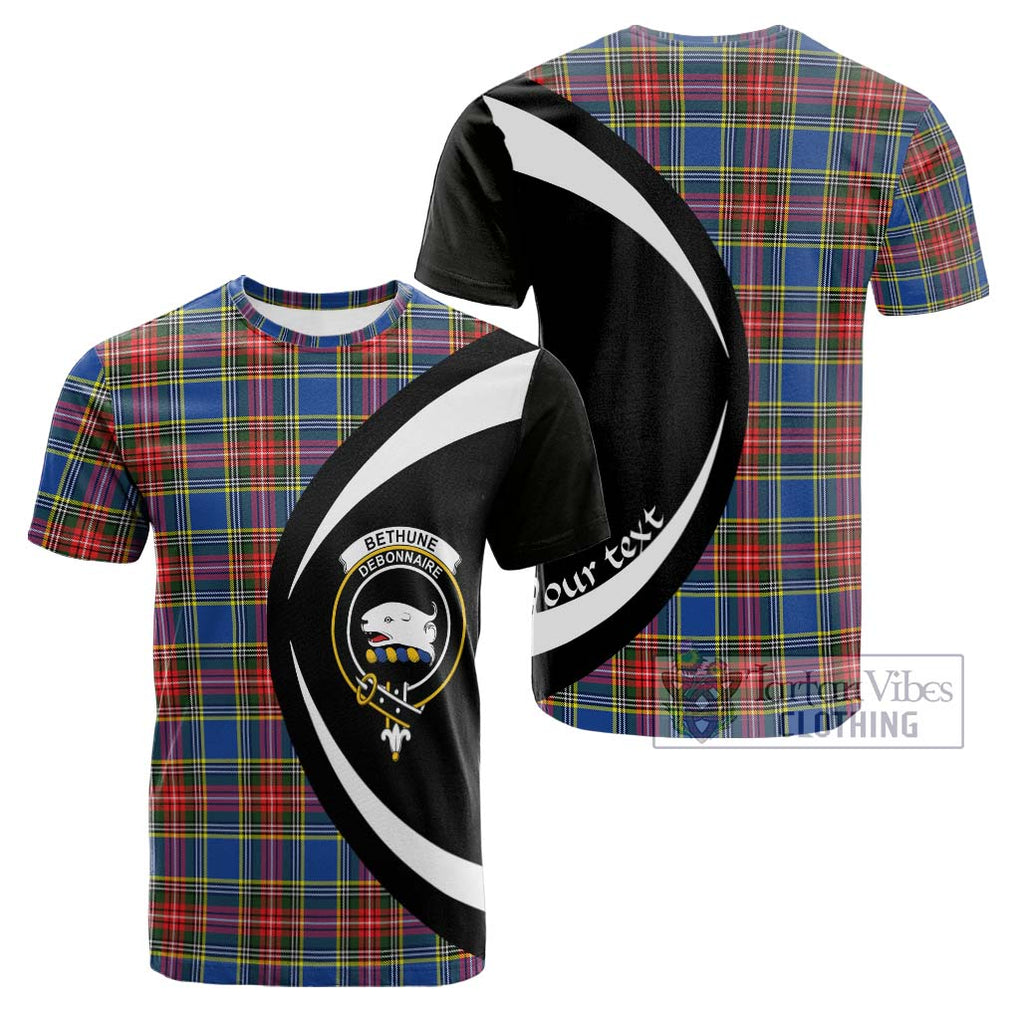 Tartan Vibes Clothing Bethune Tartan Cotton T-shirt with Family Crest Circle Style